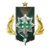 Stare oznaki rangi w systemie rang Dota 2 ze złotymi zdobieniami.